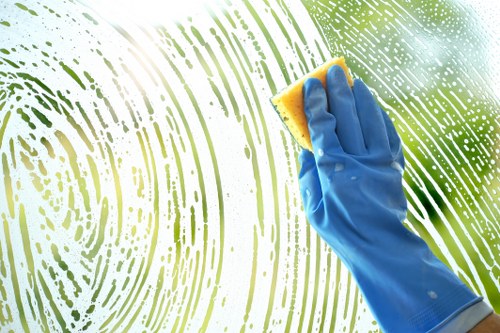 Professional carpet cleaner assessing a service concern