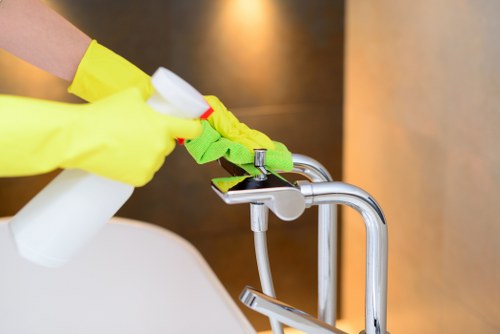 Local window cleaning service preparing a South Kensington property