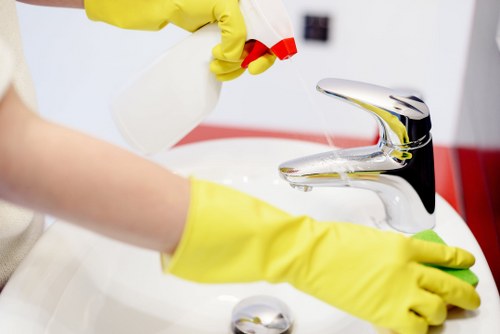 Office cleaning tasks in a Southkensington business kitchen and common area