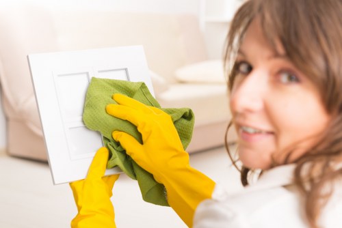 Professional cleaners maintaining a Southkensington business kitchen and break area